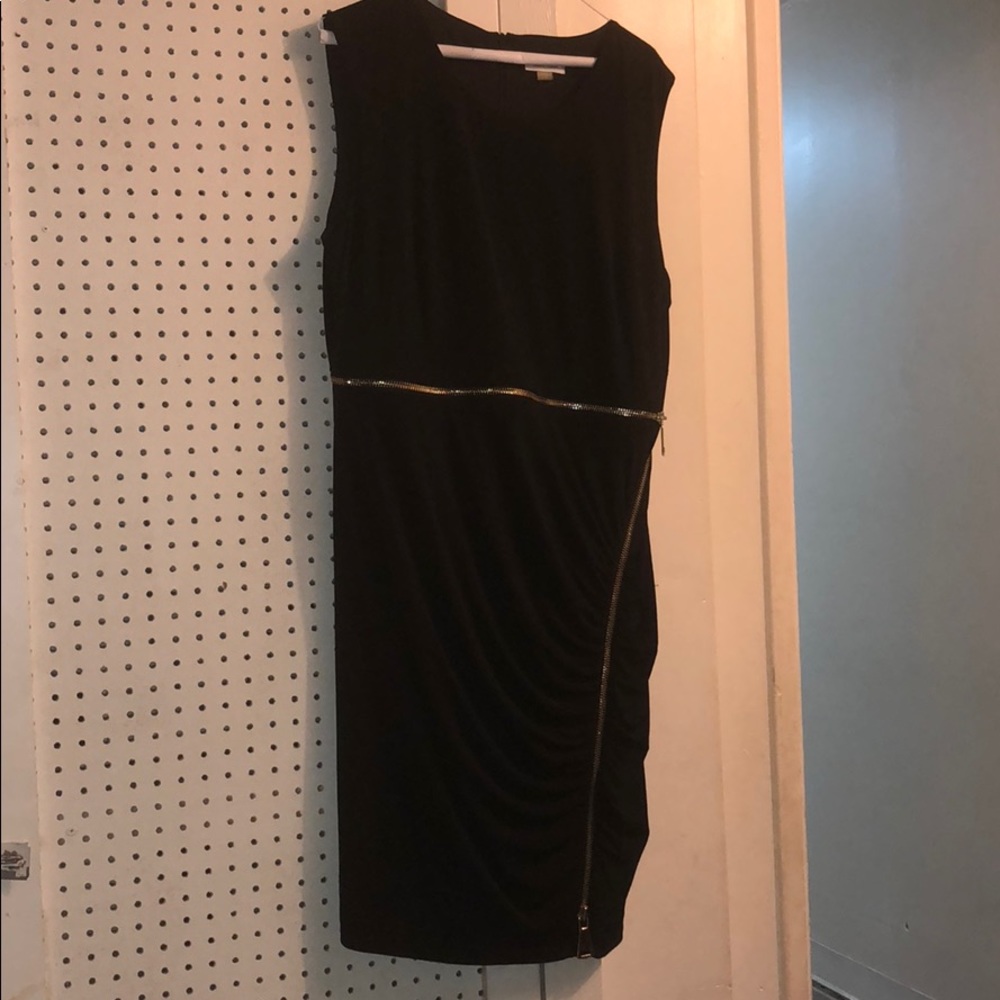 Calvin Klein zipper black dress
